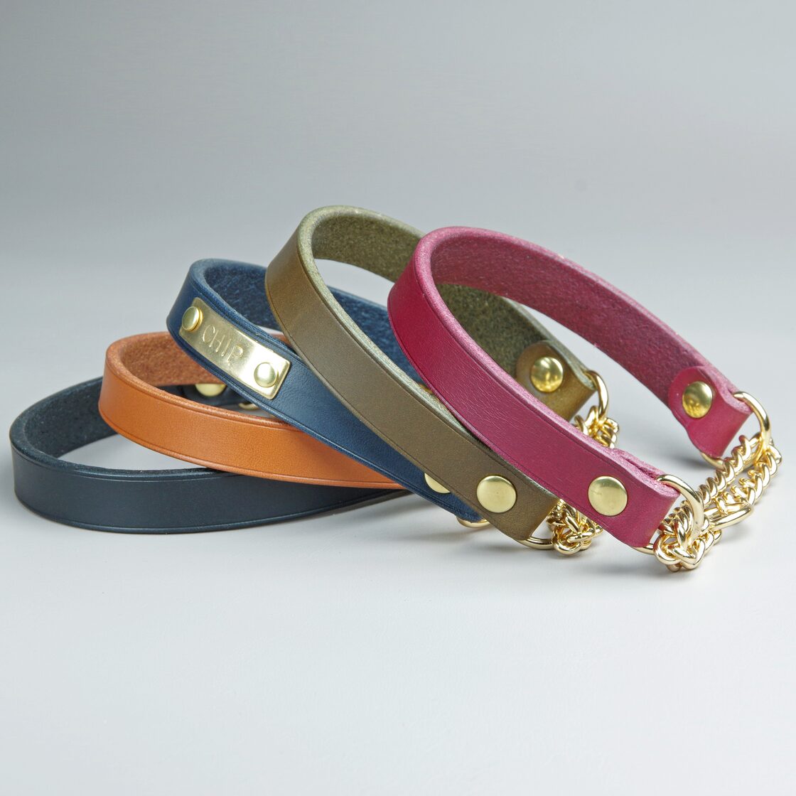 本ヌメ革のストレートハーフチョーク 【小型～中・大型犬サイズ】 | Pay ID 