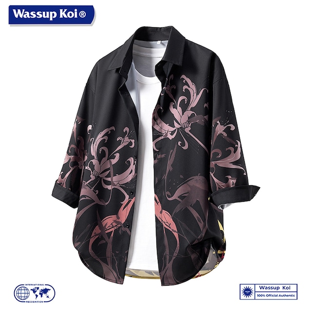 【WSシリーズ】★チャイナ風トップス★ 2color シャツ 水墨柄 ユニセックス メンズ 大きいサイズ 半袖シャツ プリント