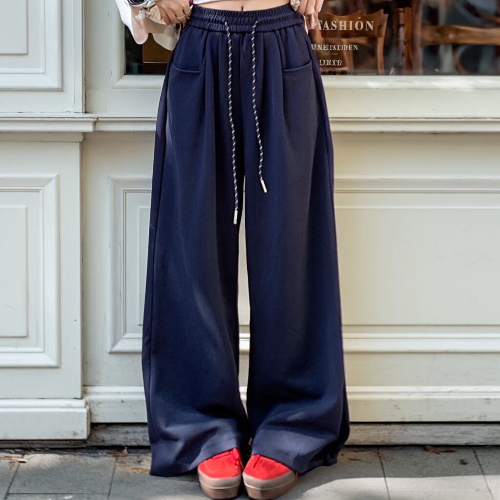 サイドポケット付きワイドレッグパンツ 00036