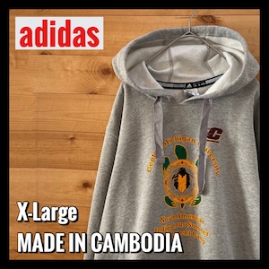 【adidas】カレッジ セントラルミシガン大学 スウェット パーカー 刺繍ロゴ フーディ ビッグシルエット XL アメリカ古着