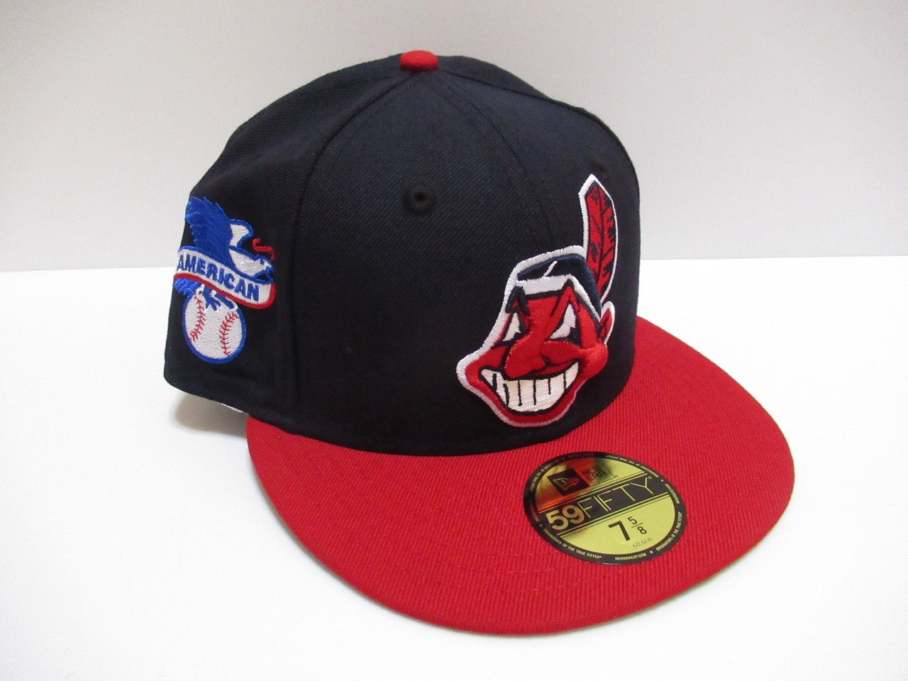 NEW ERA 59fifty Cleveland Indians インディアンス CAP ネイビー×レッド
