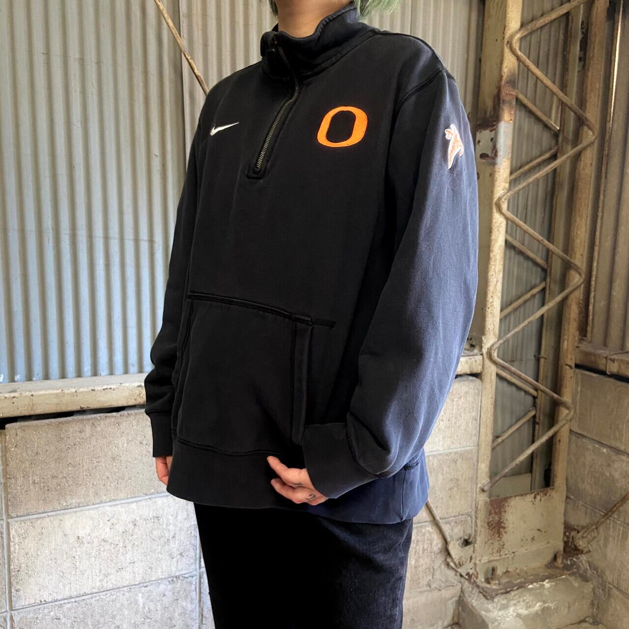 Nike ナイキ Oregon ハーフジップ スウェット パーカー メンズl 古着 ブラック 黒色 パーカー Al Cave 古着屋 公式 古着通販サイト