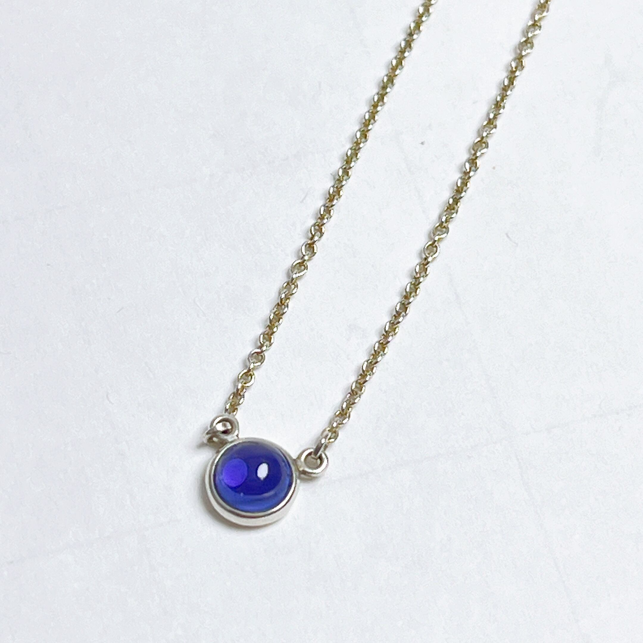 ティファニータンザナイトカボションネックレス925 パープル