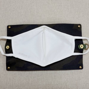 レザーマスクカバーMEN大(カーキ)【HASAMU】迷彩PVC仕様 dragonfactory