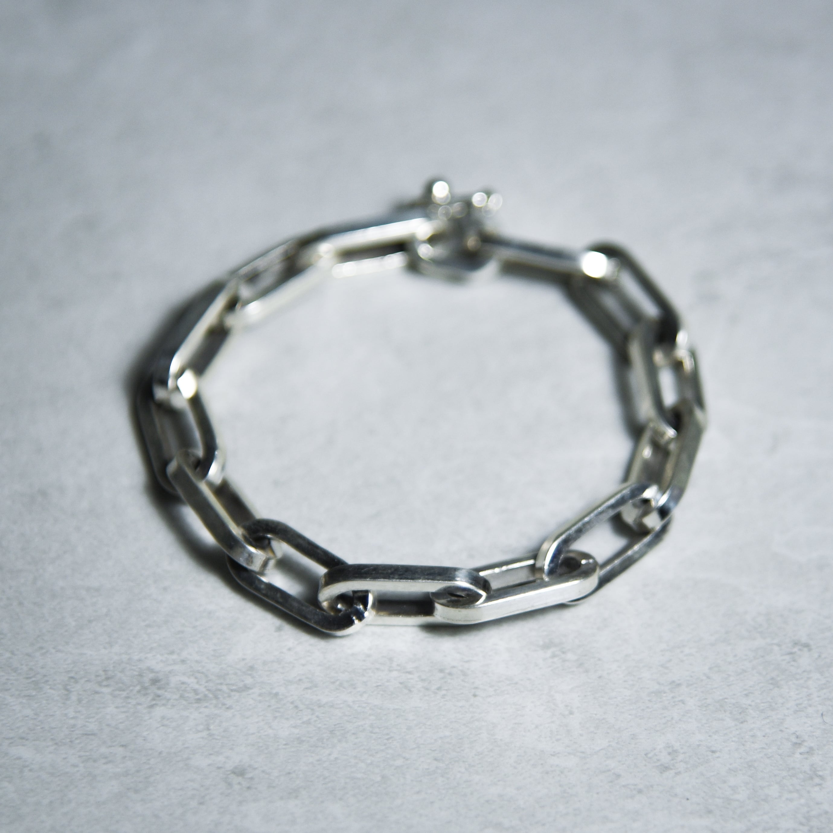 Mexican Jewelry Vintage Silver Oval Chain Bracelet メキシカン