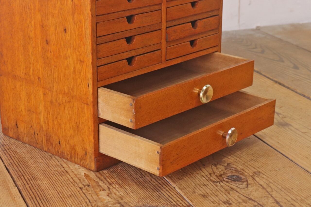 レトロ 卓上 小引き出し 抽斗 12杯 収納 小物入れ 書類ケース B5 木製