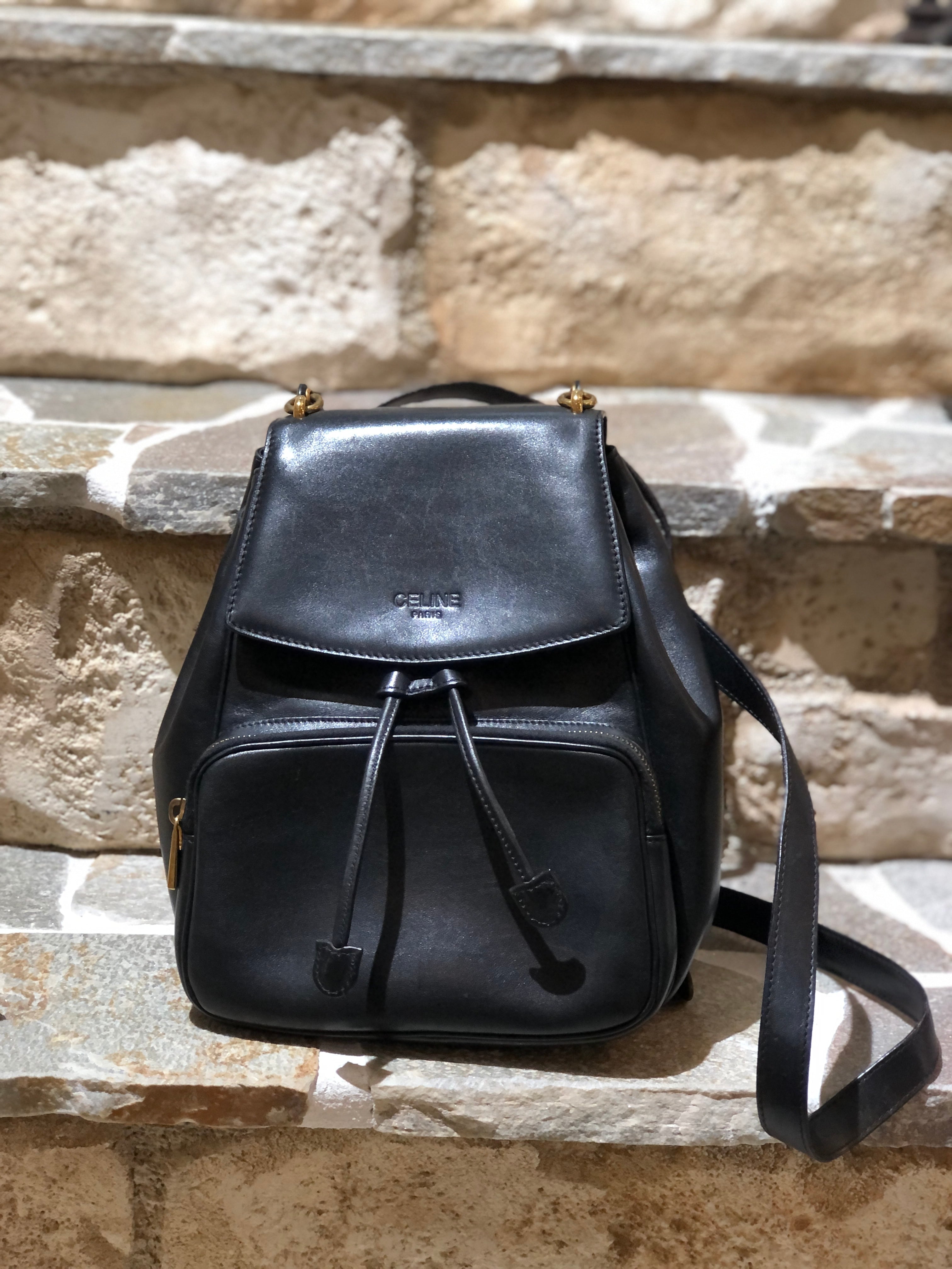 CELINE セリーヌ スターボール ロゴ レザー ミニ バッグパック リュック ブラック vintage ヴィンテージ オールド jn25uf |  VintageShop solo powered by BASE