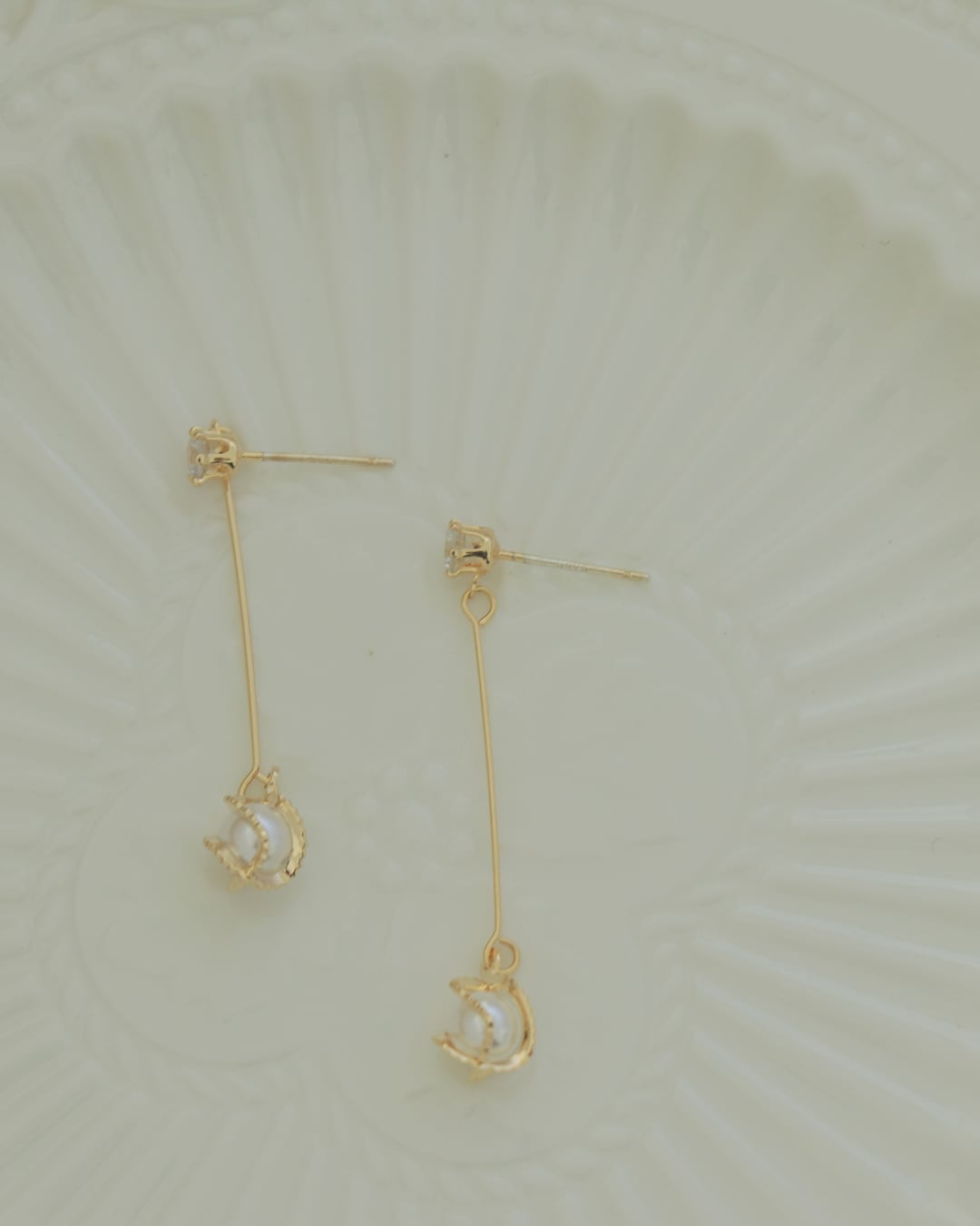 ロングバー粒パールピアス G25064