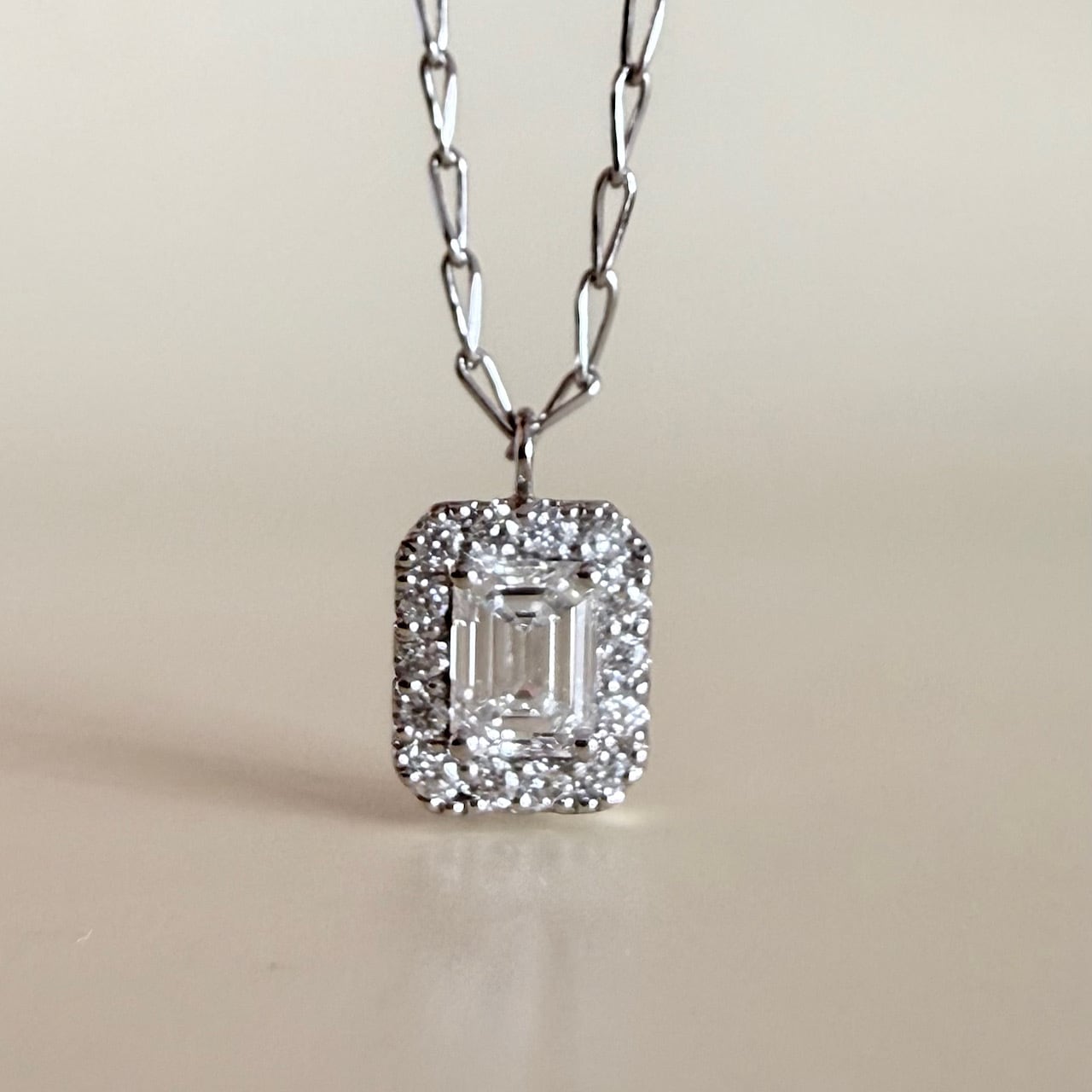 エメラルドカットダイヤモンド ペンダント T 0.20ct K18イエロー