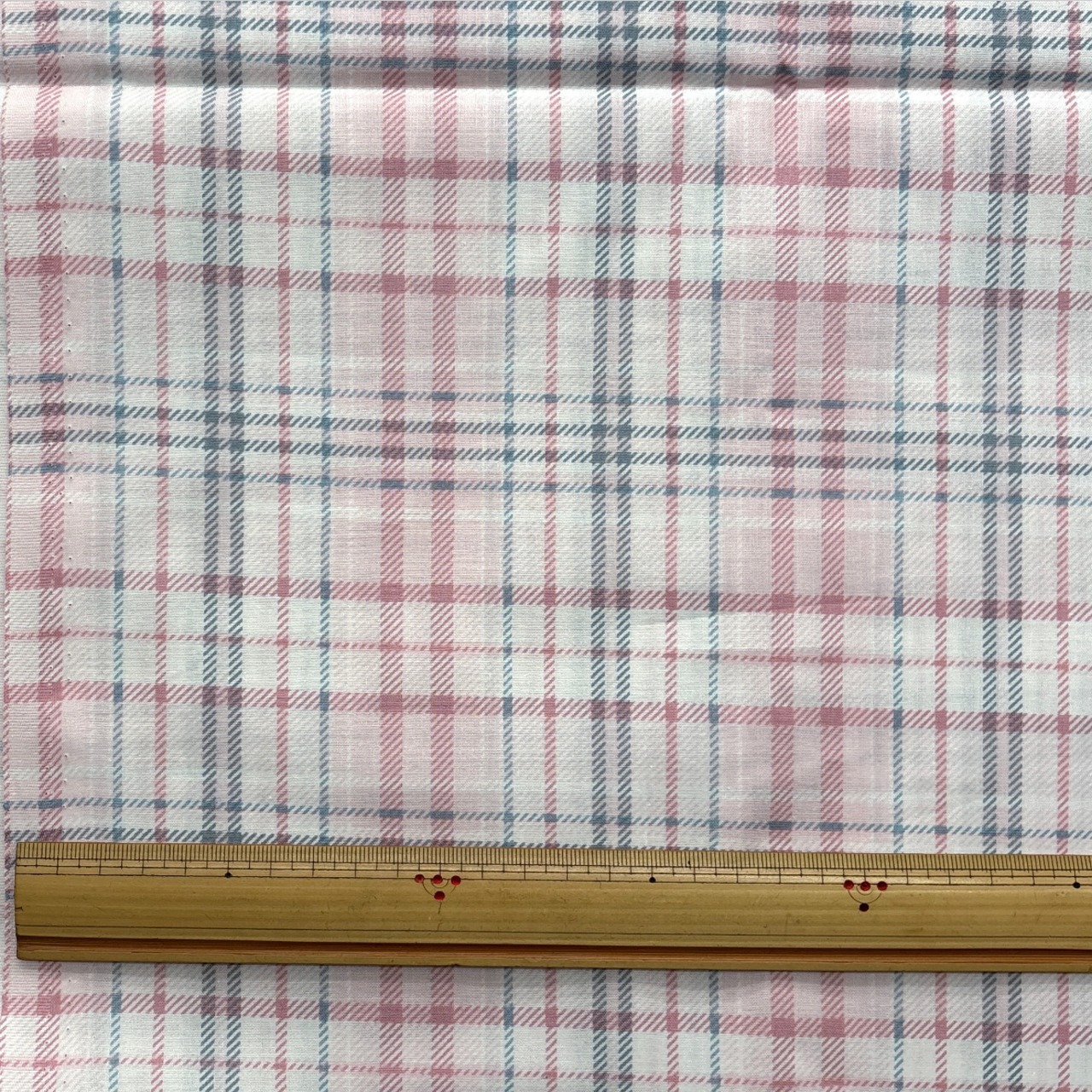 TB304◆2m◆M◆綿100%シャーティング生地◆タータンチェック◆淡いピンク系