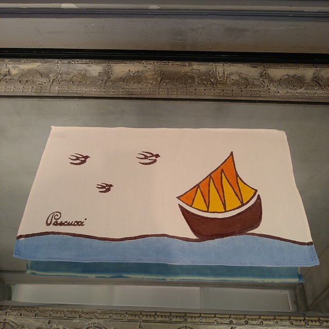 伝統の木版ブロックプリント　ランチョンマット　アーティストコラボ 35ｘ50cm