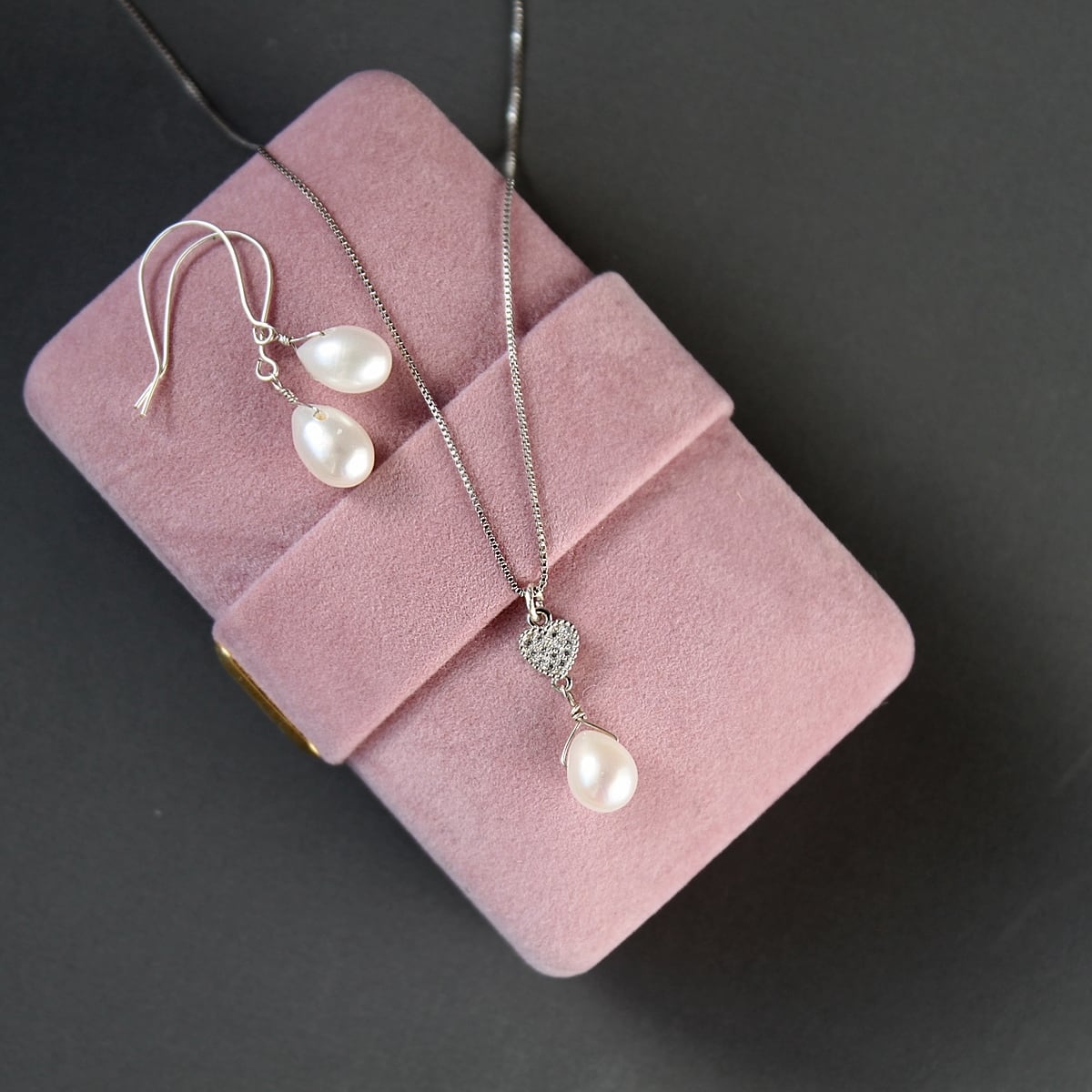 SLV925×淡水真珠｜小さなハートのしずく淡水パールネックレス | Bear's