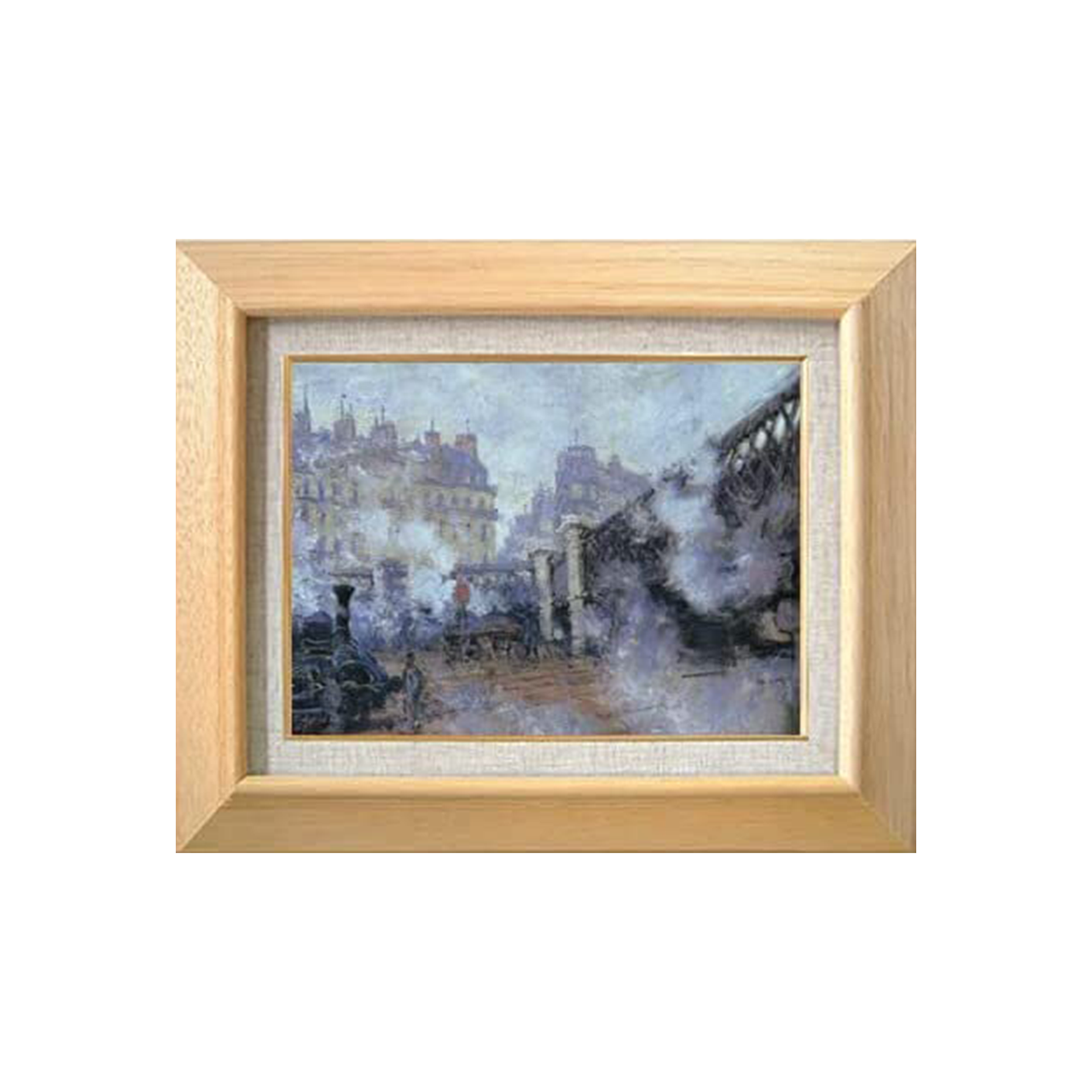 直筆仕上げ油絵 モネ ヨーロッパ橋 サン ラザール駅 F4 絵画 アート インテリア 風景画 直筆仕上げの油絵専門店 アート インテリアamiral