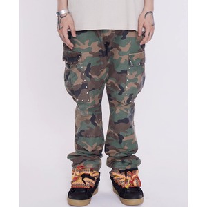 【DRIP2455】NR Side Studded Pockets Camouflage Pants