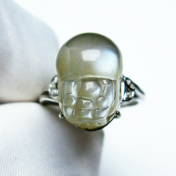 ムーンストーン 指輪 リング 貔貅（ひきゅう） 15号 一点物 メール便送料無料 [M便 1/20] 115-4417