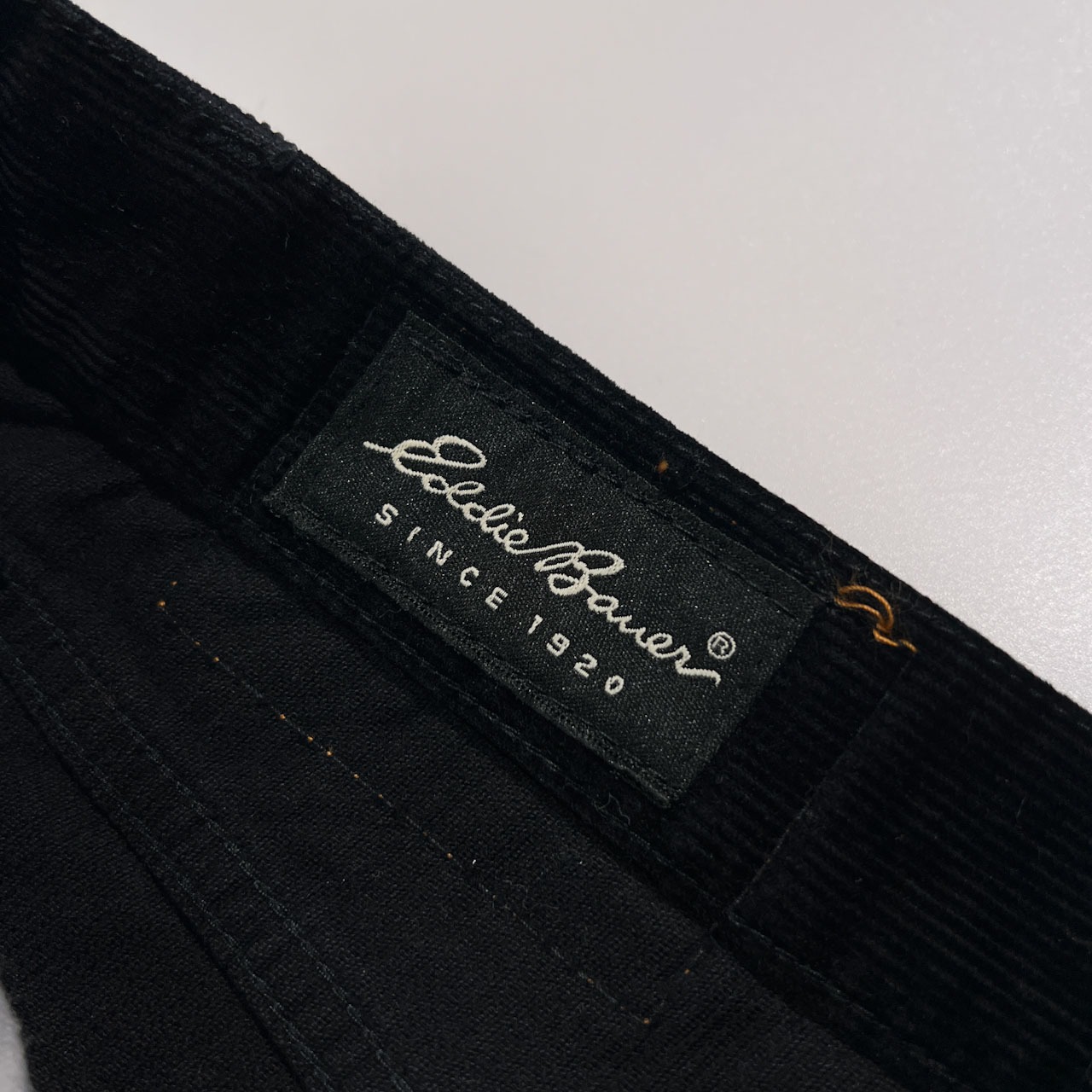 Eddie Bauer エディーバウアー 太畝 コーデュロイ パンツ 5ポケット ストレートパンツ W38 /ブラック アウトドア/大きいサイズ