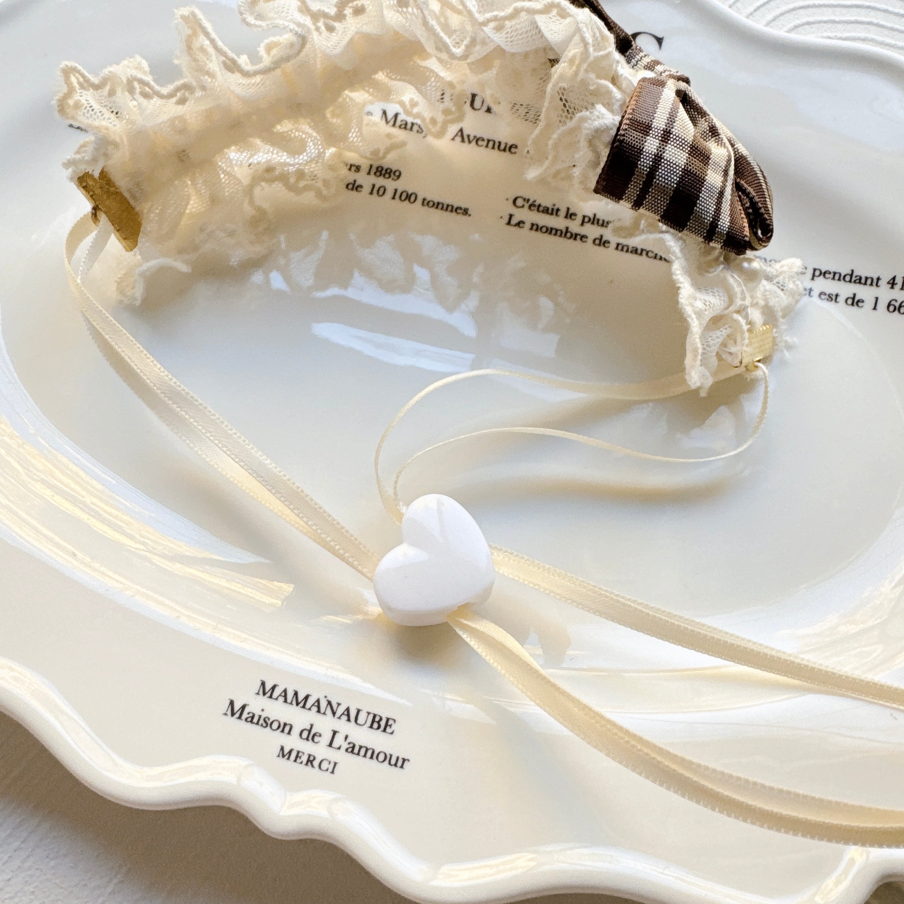 チェックリボンヘッドドレス