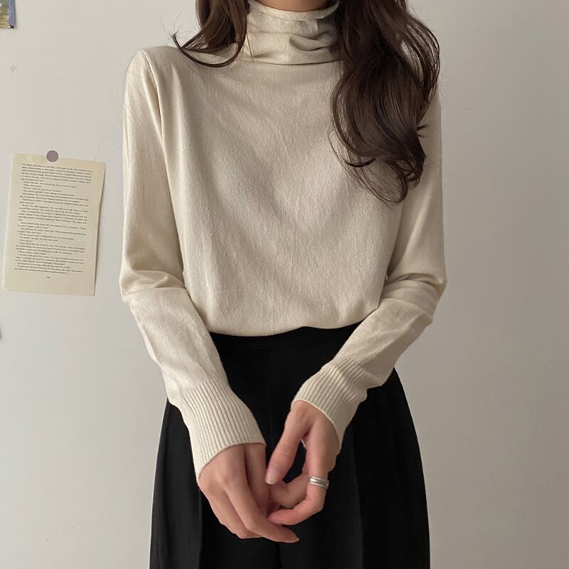 スプリングプルオーバー セーター トップス スタイルスリムカラーシャツ ロング 春物 スーパーモール65336012601