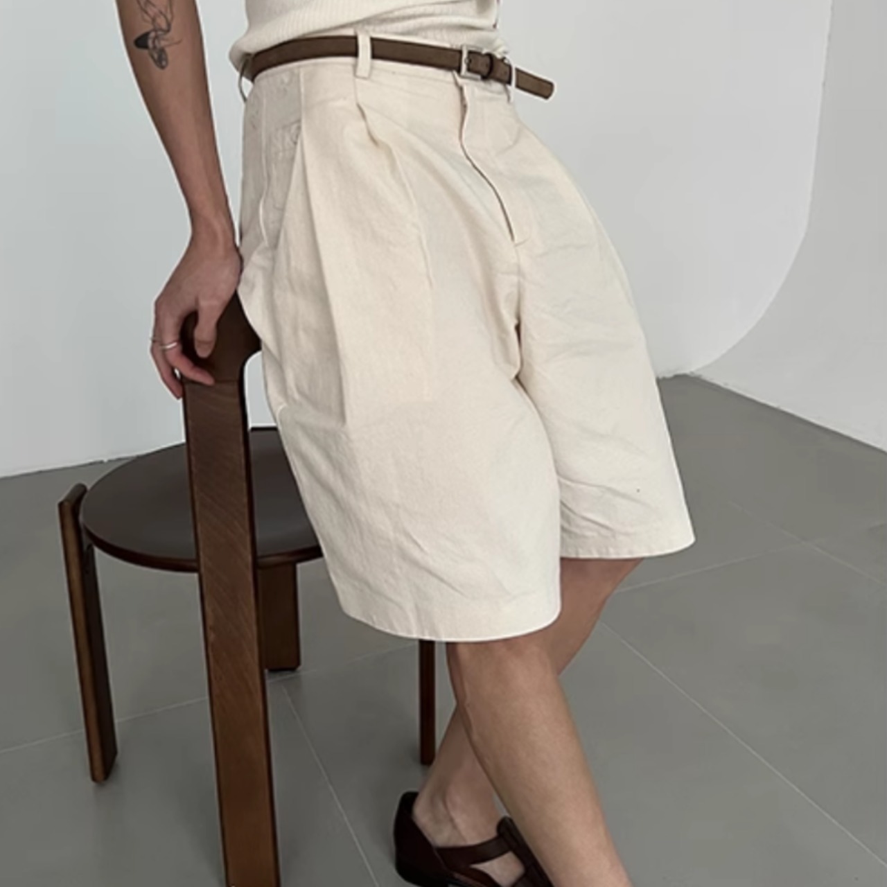 シンプルモダンミドルショーツ　0786