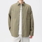 パッチポケット ゆったりシャツ af0371