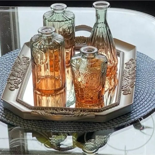 5セットのヨーロッパ製ガラス製花瓶 モダンでシンプルな花瓶 水耕栽培用の花瓶