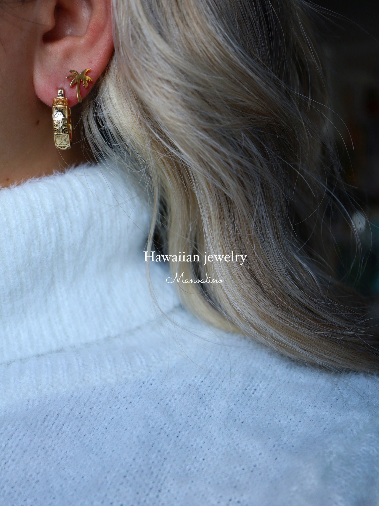 Hawaiian palm tree stud earring(ハワイアンヤシの木スタッドピアス)