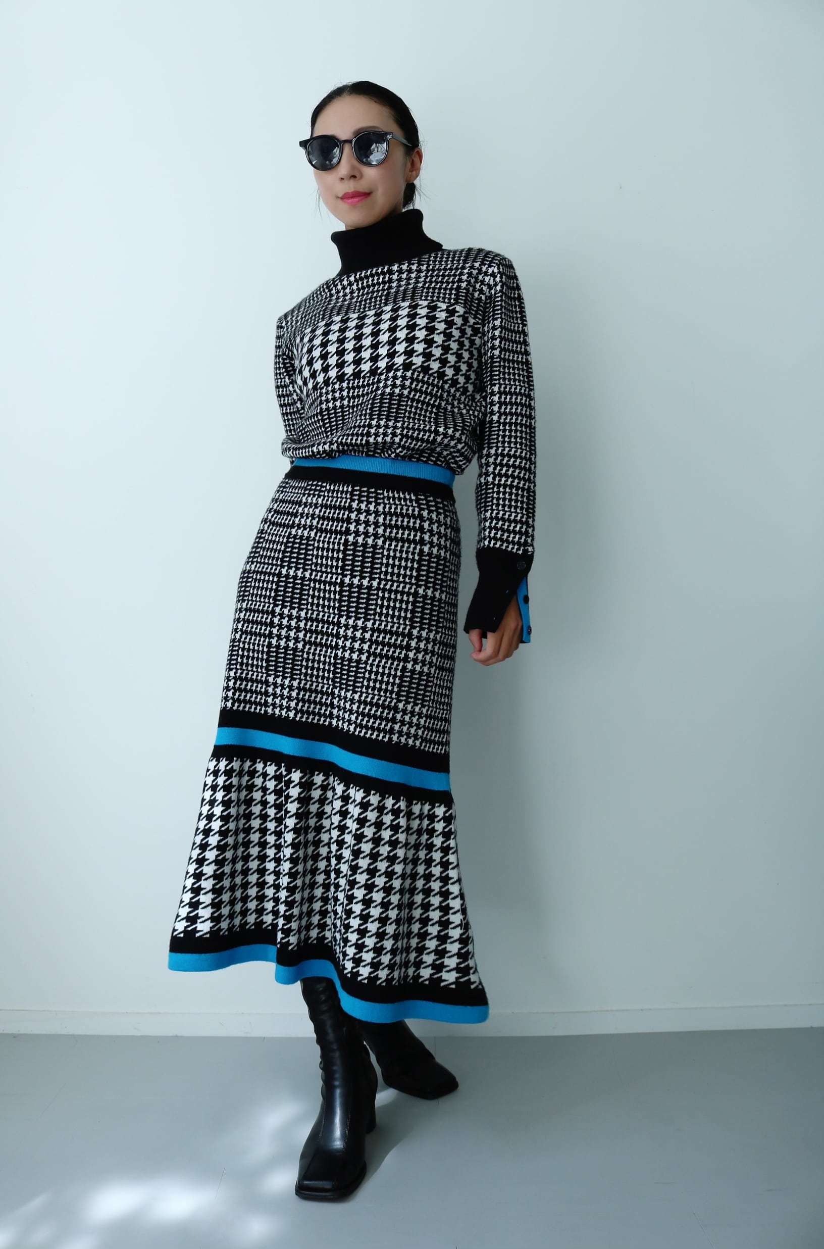 MARIA23AW Glen check jacquard knit skirt【単品】 | MARIA powered by BASE