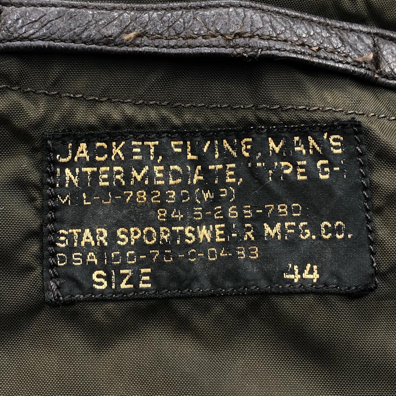 U.S.NAVY 70年代 G-1 レザージャケット フライトジャケット 黒タグ MIL