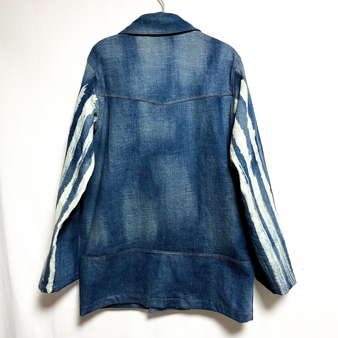 UNFINISHEDダメージデニムライダースジャケット