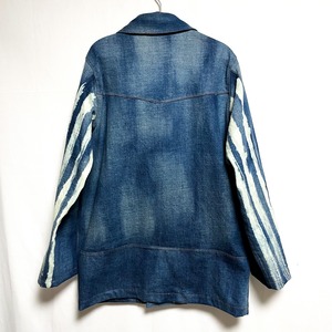 UNFINISHEDダメージデニムライダースジャケット