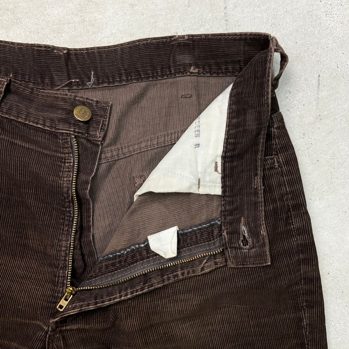 70年代 USA製 Lee フレアパンツ 細畝 コーデュロイパンツ メンズW33