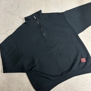 1990s RUSSELL HALF ZIP BLACK SWEAT SHIRT