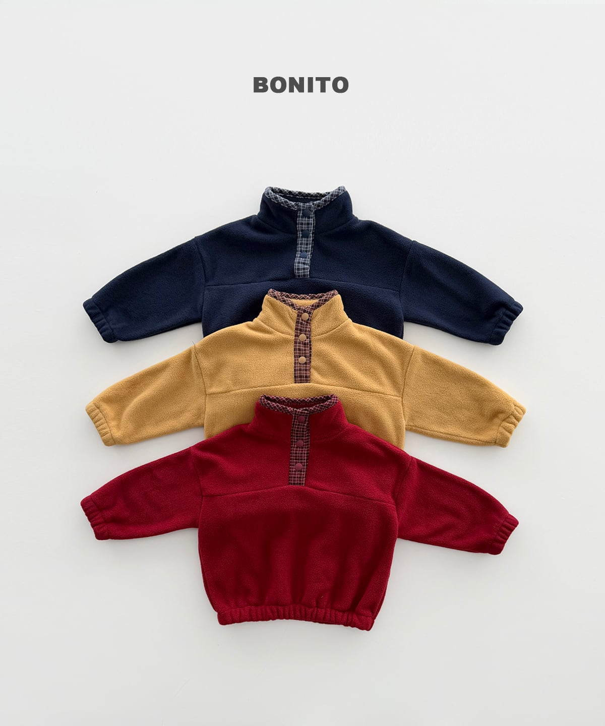 【Jr.size】checked single-piece fleece【BONITO】※12月中旬発送予定