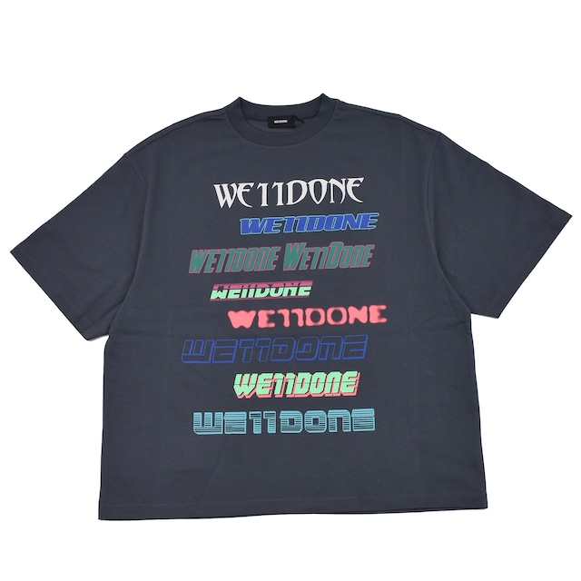 【WE11DONE】CHARCOAL WE11DONE MULTI LOGO T-SHIRT