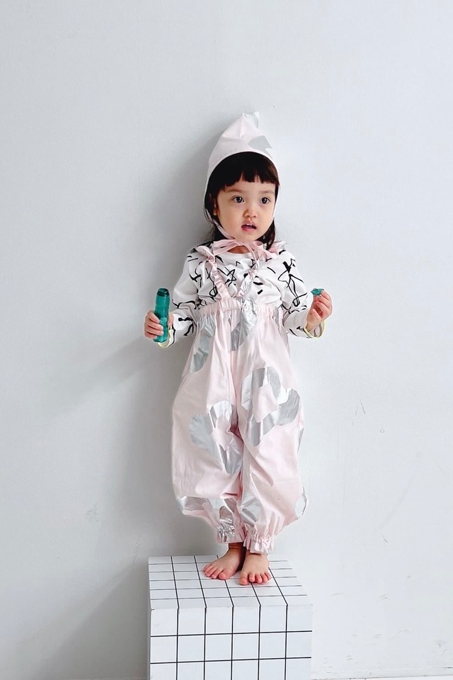 〈 frankygrow 25SS 〉 ORG.Pt Frill Suspender Pants "サンペンダー付きパンツ" / PINK-SILVER