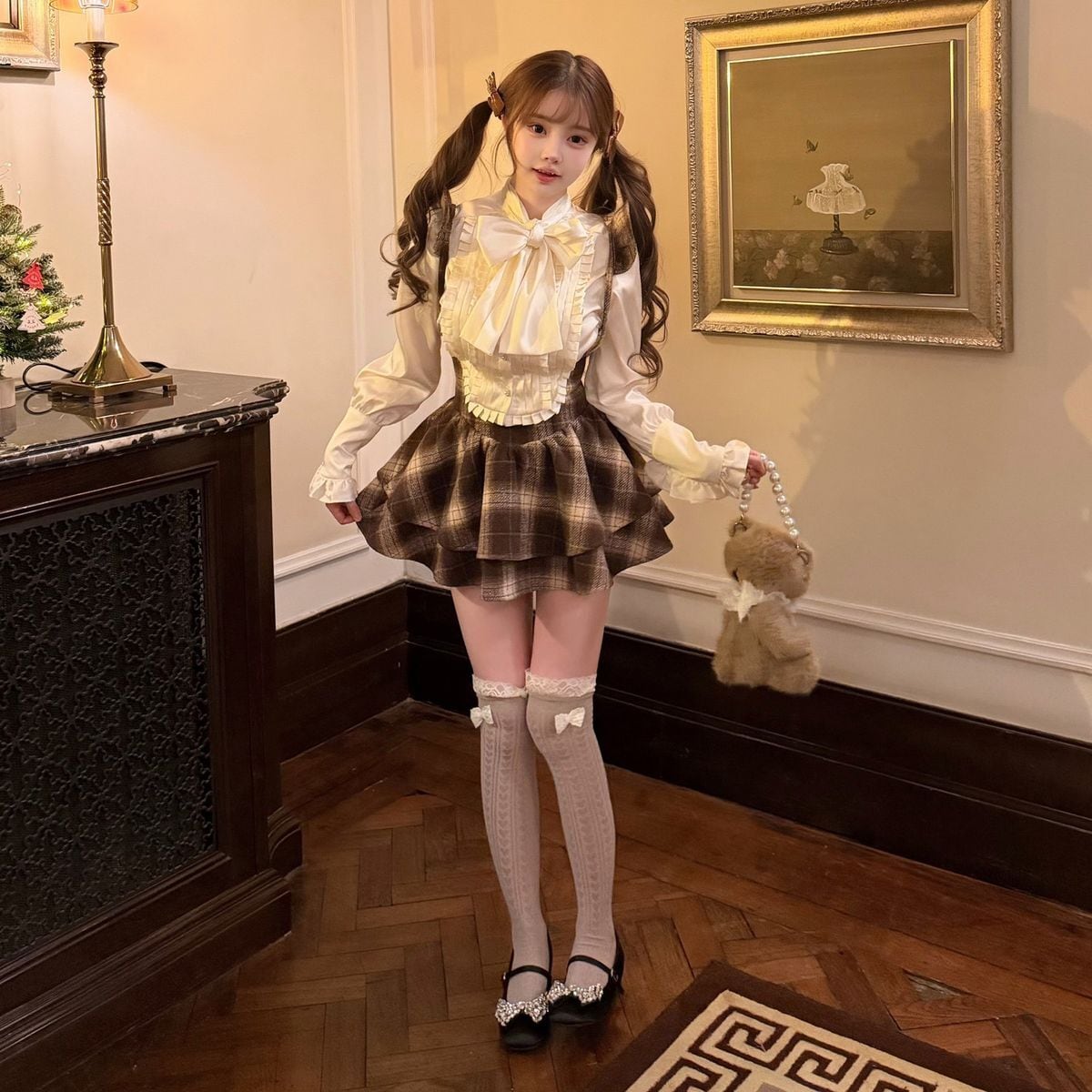 ファートリム襟ケープコート＆スカートセット：JSK | Maiden's Rêve