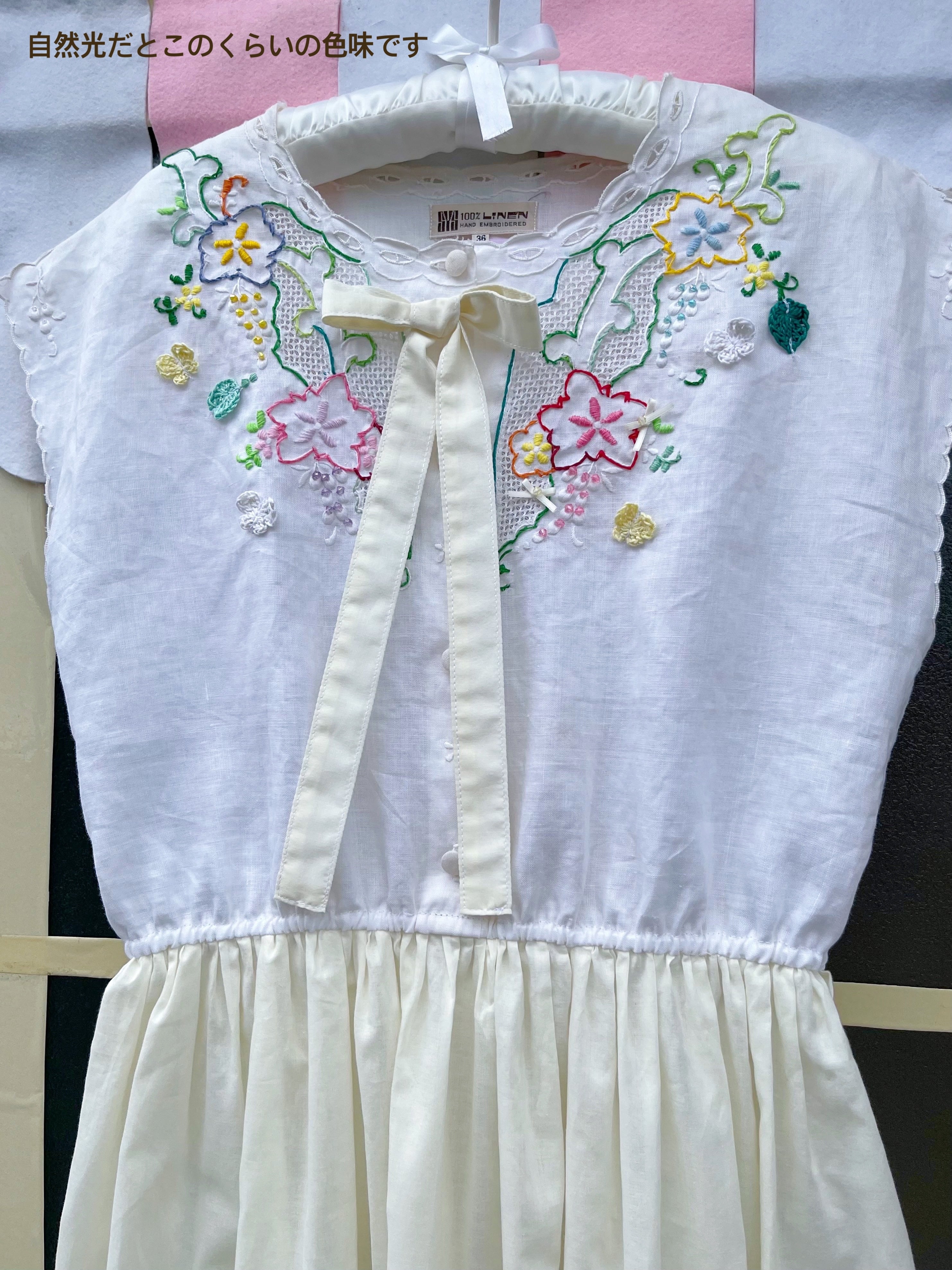 remake / flower embroidery one-piece