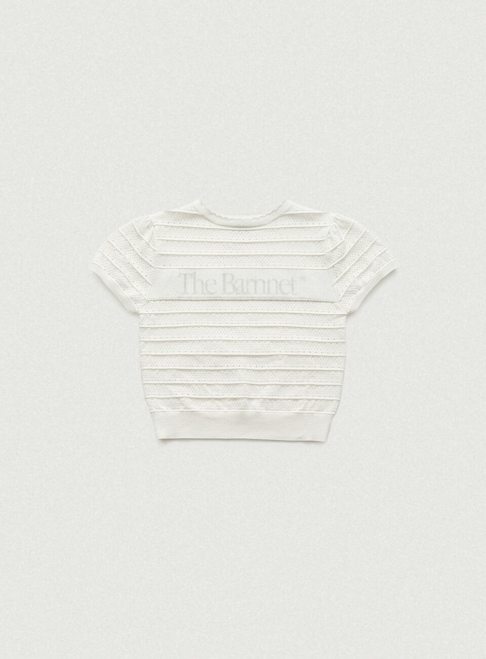 The Barnnet Logo Knit Top Ivory 韓国 6月中旬発送 [The Barnnet] Helen Logo Jacquard Knit Top_Ivory 正規