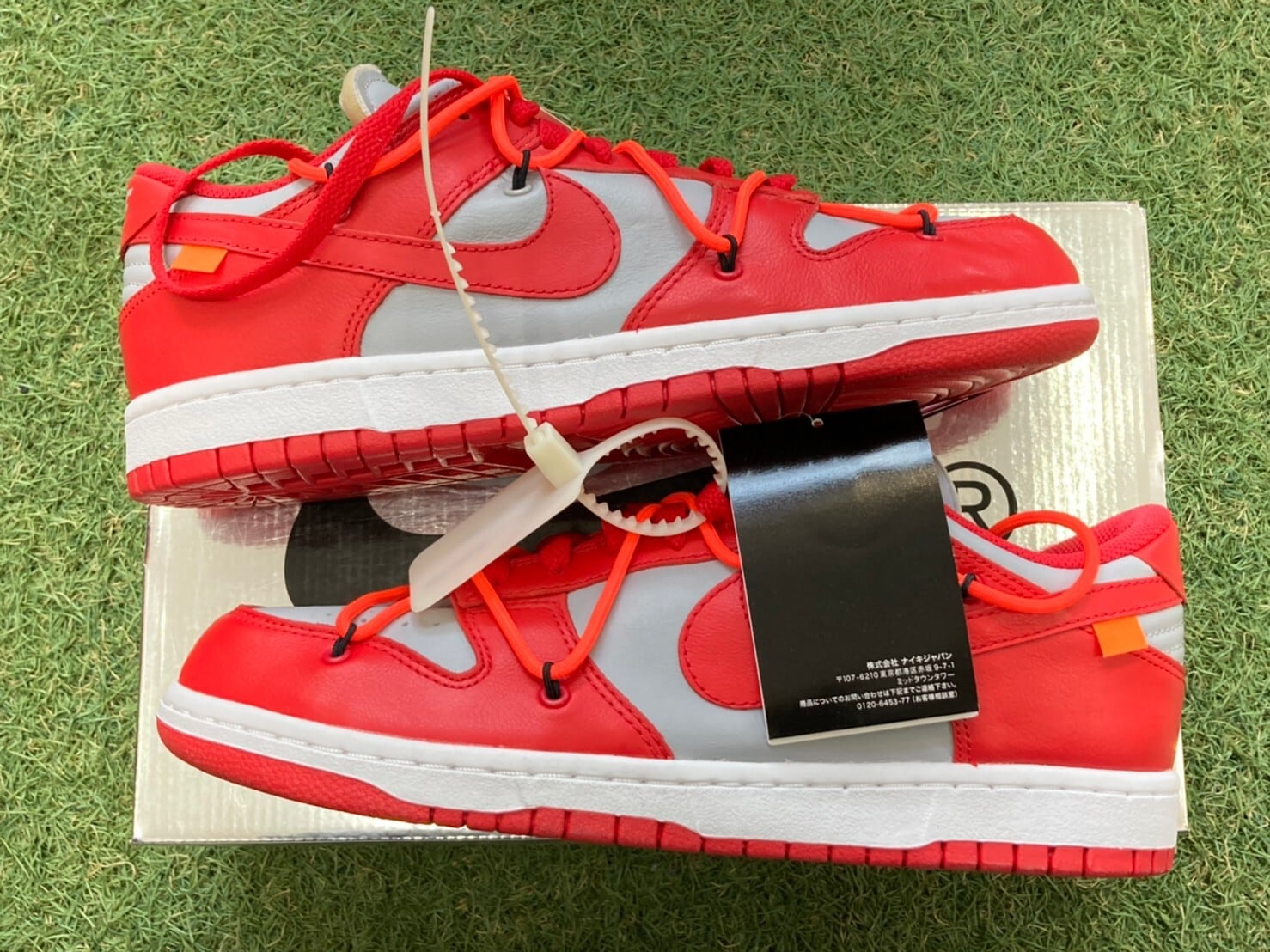 NIKE off white Dunk Low 27cm Red