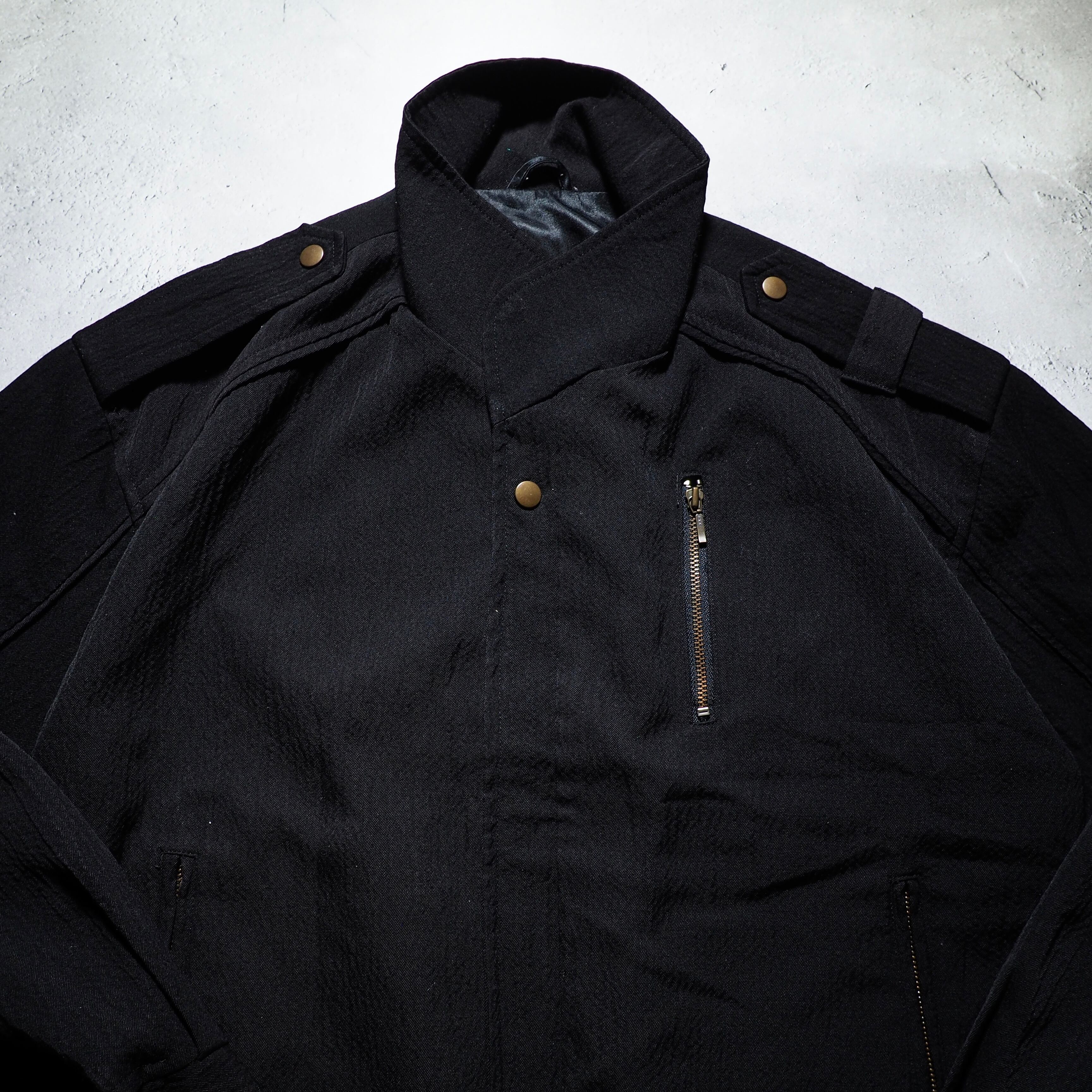 1990s Black mode Deformation silhouette vintage jacket blouson (made in France)