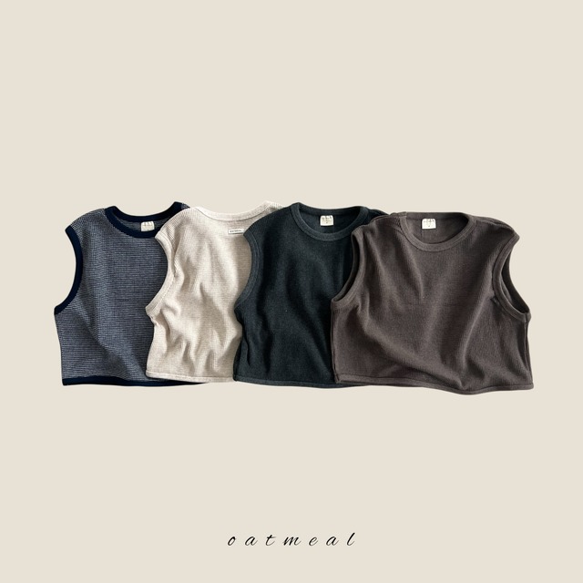 waffle sleeveless【oatmeal】※9月中旬〜下旬発送予定