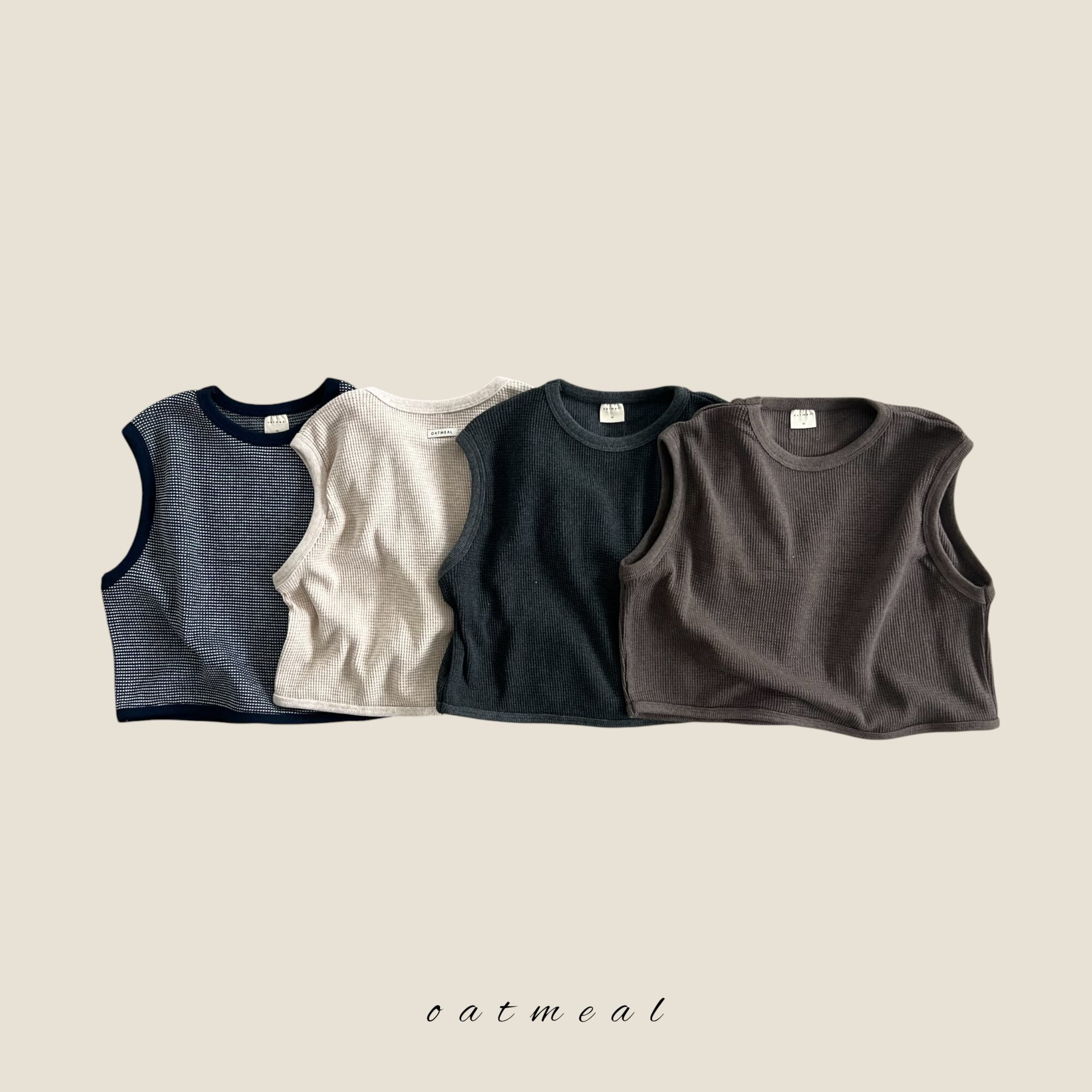 waffle sleeveless【oatmeal】※9月中旬〜下旬発送予定