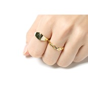 S925 FLAT CHAIN RING GOLD