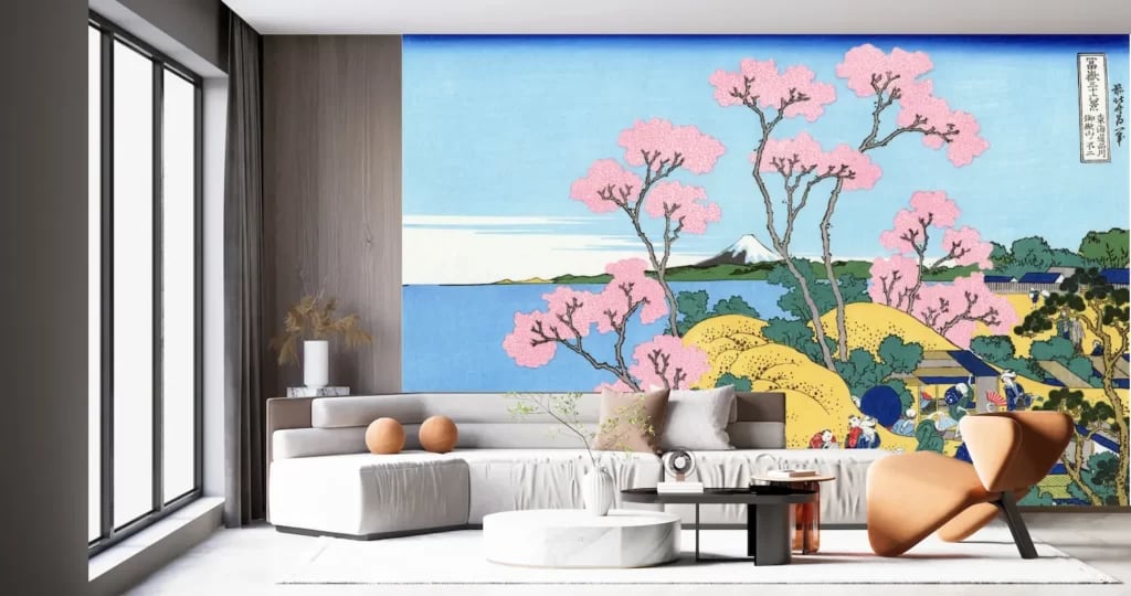 葛飾北斎 冨嶽三十六景 遠江山中 壁紙アート クロス 日本画 インテリア