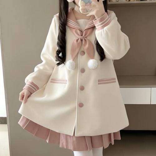 ゆめかわ♡ピンクセーラーコート　jya37