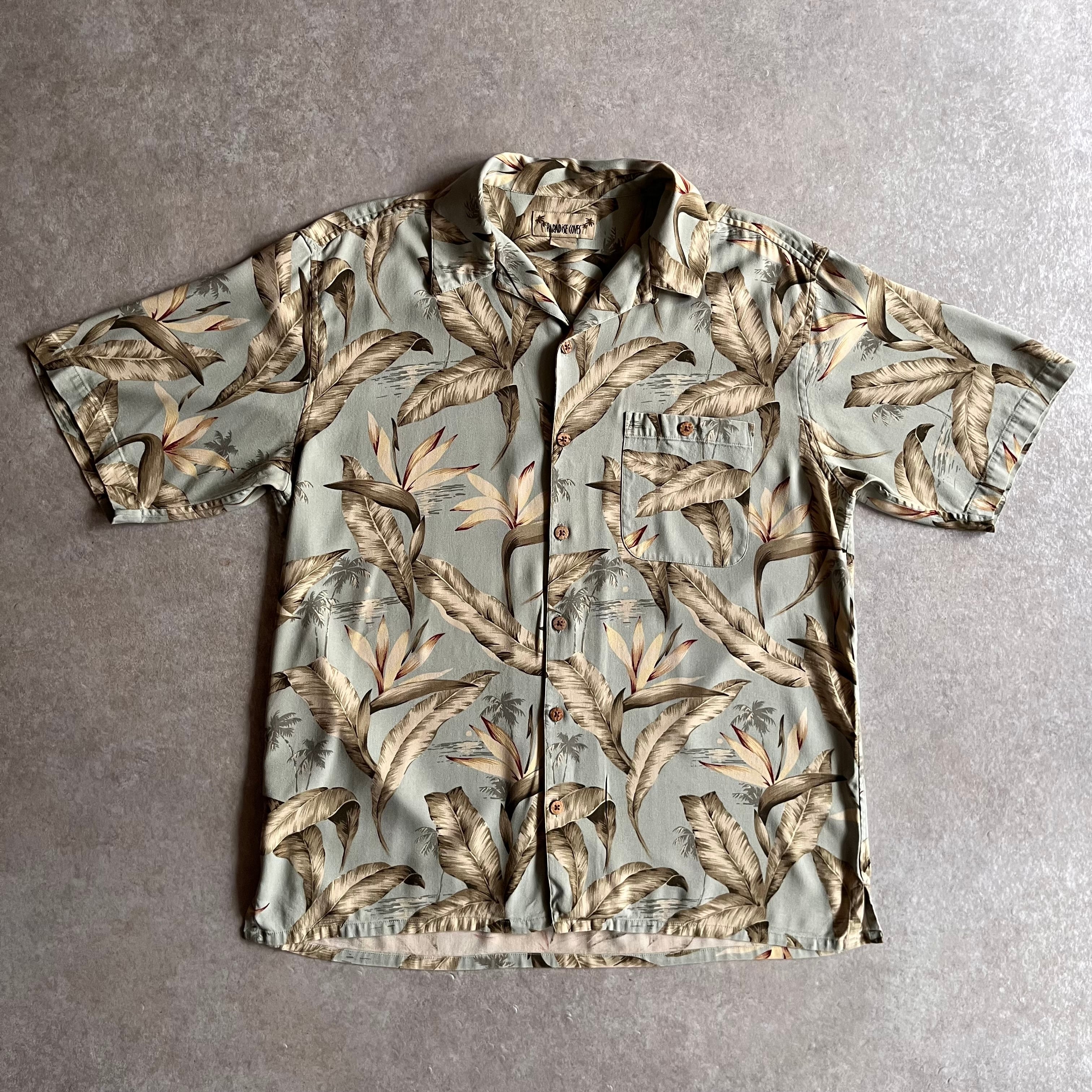 PARADISECOVES S/S Hawaiian Silk Shirts L H247