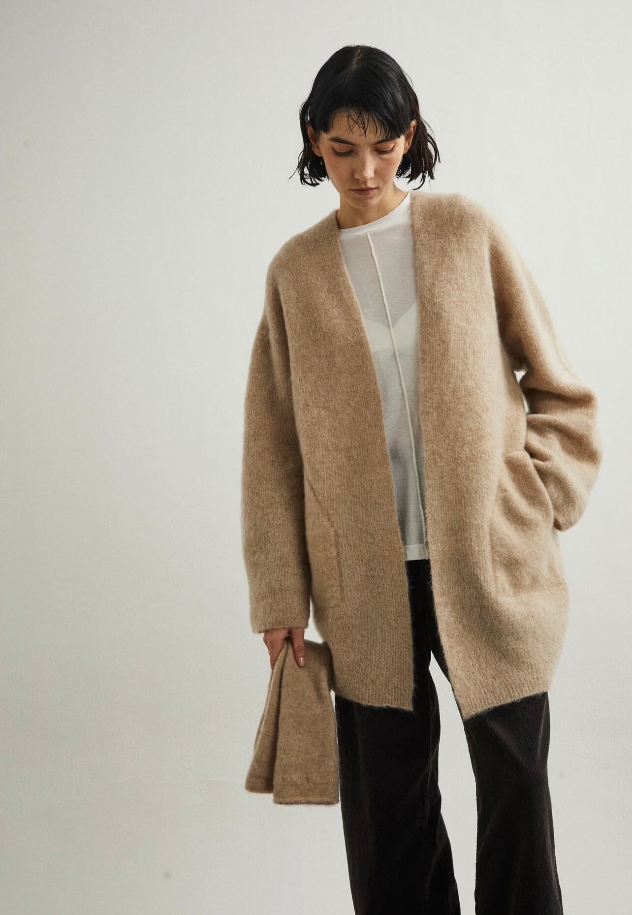 unfil/ スーパーキットモヘヤカーディガン（ロング丈） | anouk 