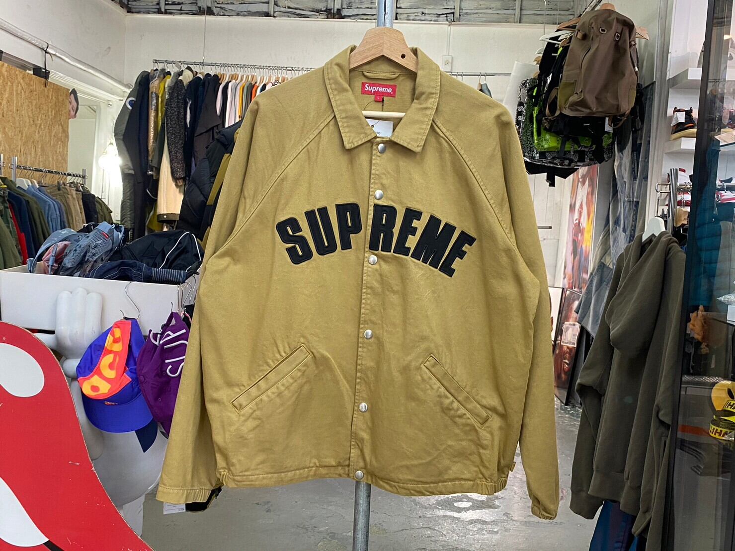 Supreme SNAP FRONT TWILL JACKET LIGHT GOLD LARGE 42898 | BRAND  