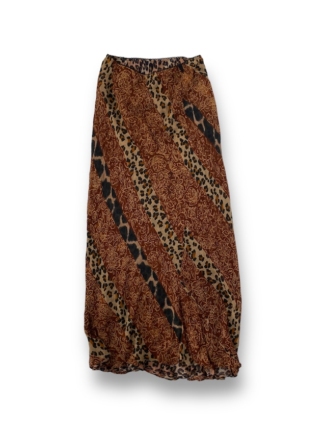 Reversible animals pattern long skirt
