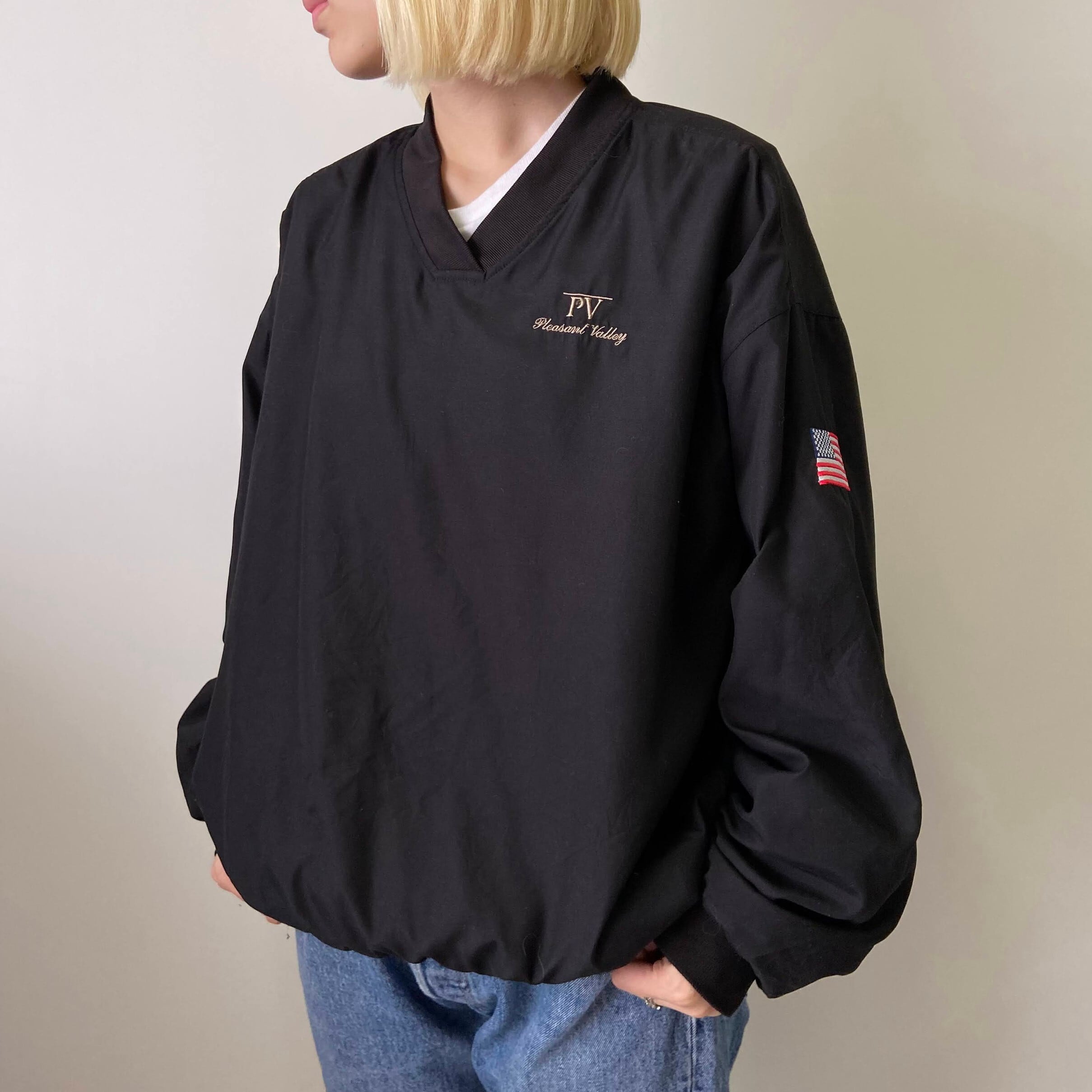 Pleasant Valley ゴルフ 企業ロゴ ワンポイント刺? Vネック ウォーム